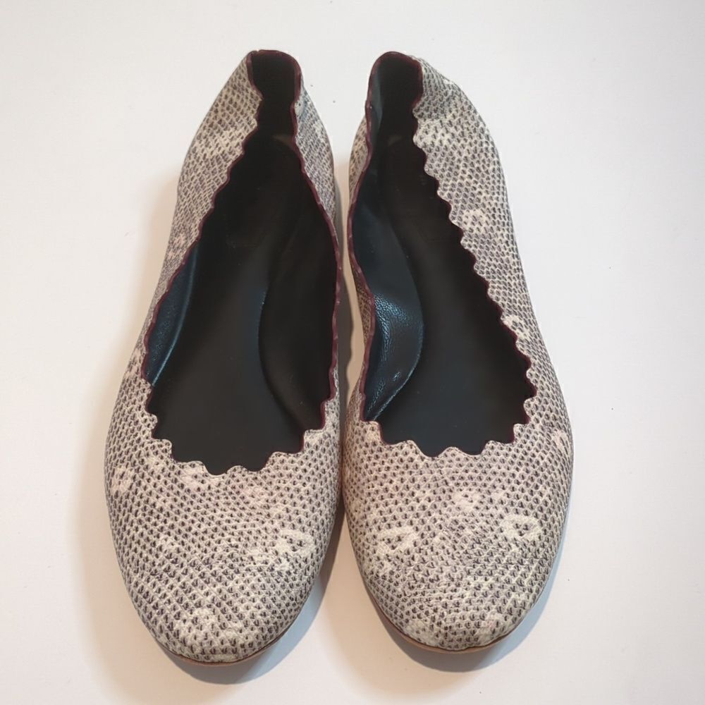 Chloe Lauren snakeskin embossed leather flats - Picture 5 of 9